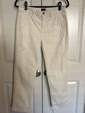 J. Crew Women's Off-White Straight-Leg Chinos